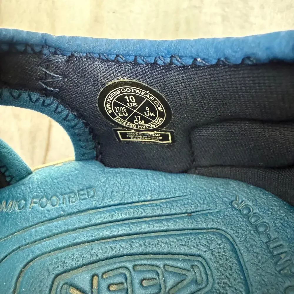 KEEN Kids Rio Water Sandals Navy Blue Teal Hook and Loop Size 10 Toddler